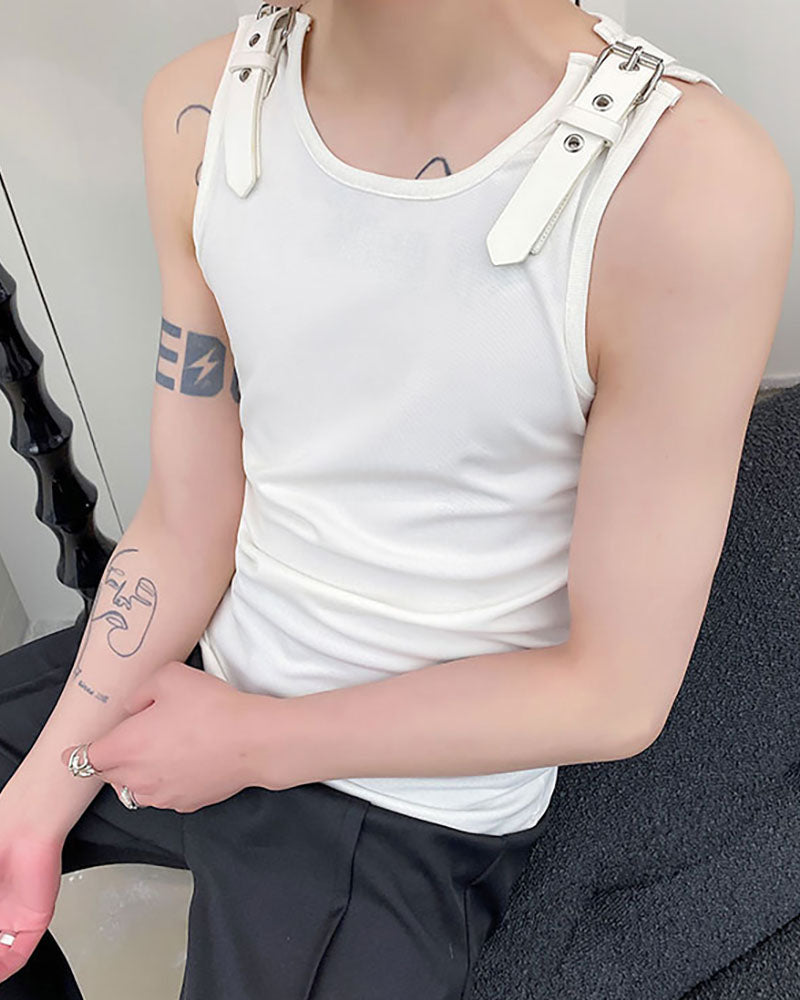 Sleeveless Strap T-Shirt | Muscle Shirt