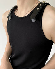 Sleeveless Strap T-Shirt | Muscle Shirt