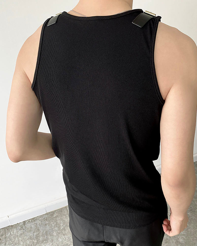 Sleeveless Strap T-Shirt | Muscle Shirt