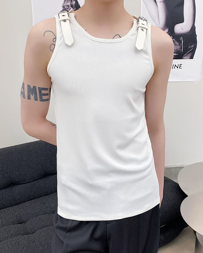 Sleeveless Strap T-Shirt | Muscle Shirt