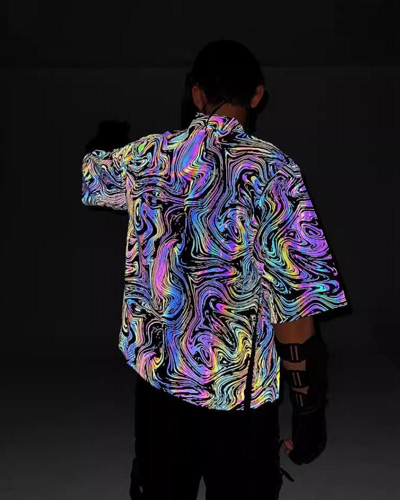 Colorful Reflective Cardigan Kimono Jacket