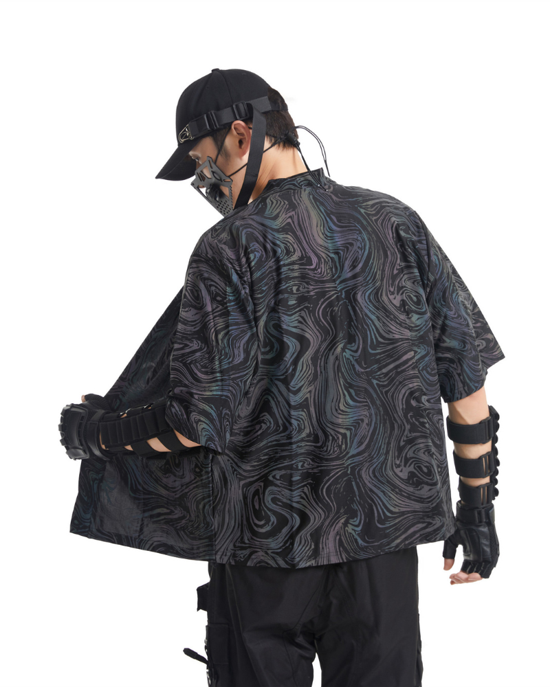 Colorful Reflective Cardigan Kimono Jacket