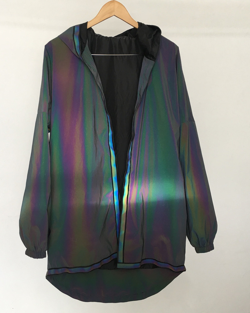 Colorful Reflective Hooded Jacket