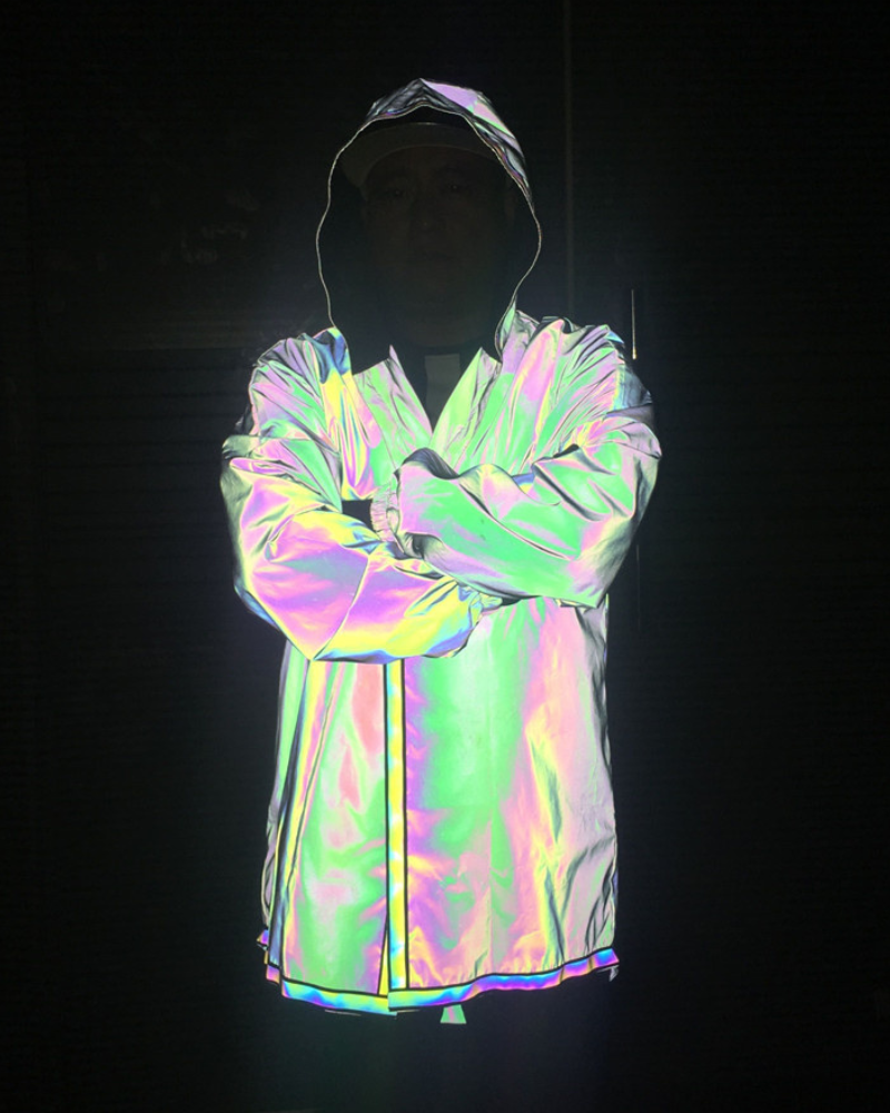 Colorful Reflective Hooded Jacket