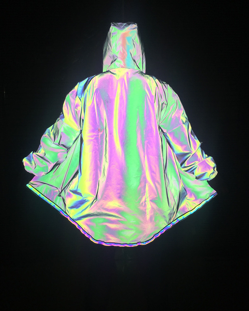Colorful Reflective Hooded Jacket