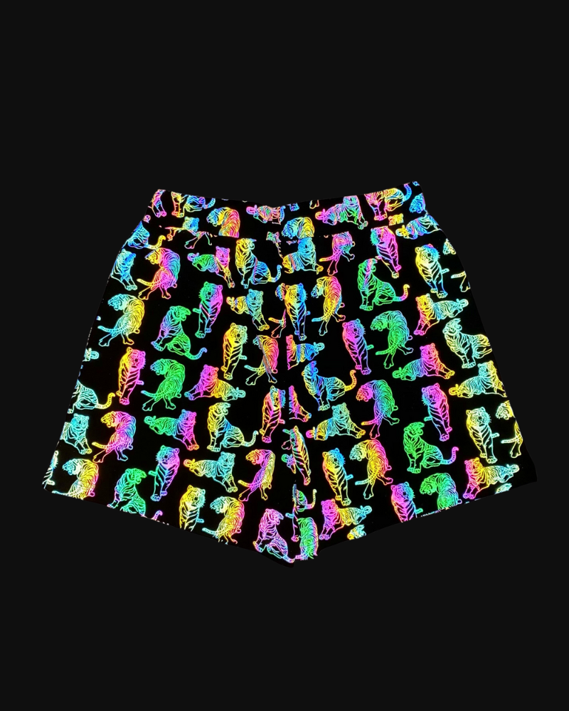 Colorful Reflective Mens Running Shorts