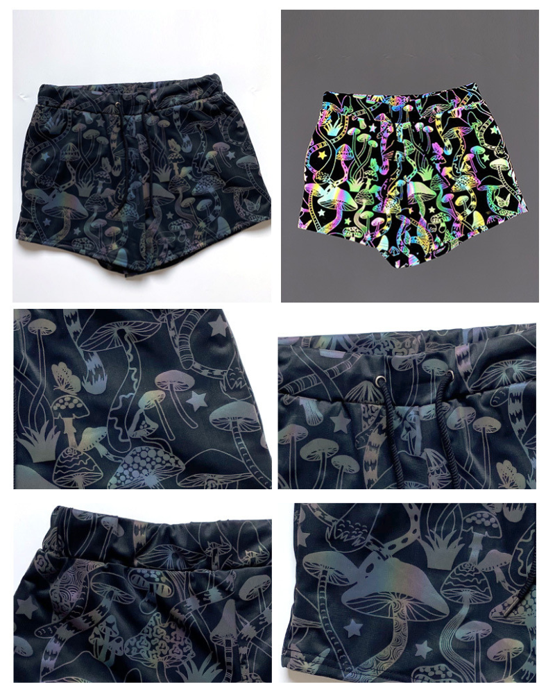 Colorful Reflective Mens Running Shorts