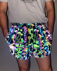 Colorful Reflective Mens Running Shorts