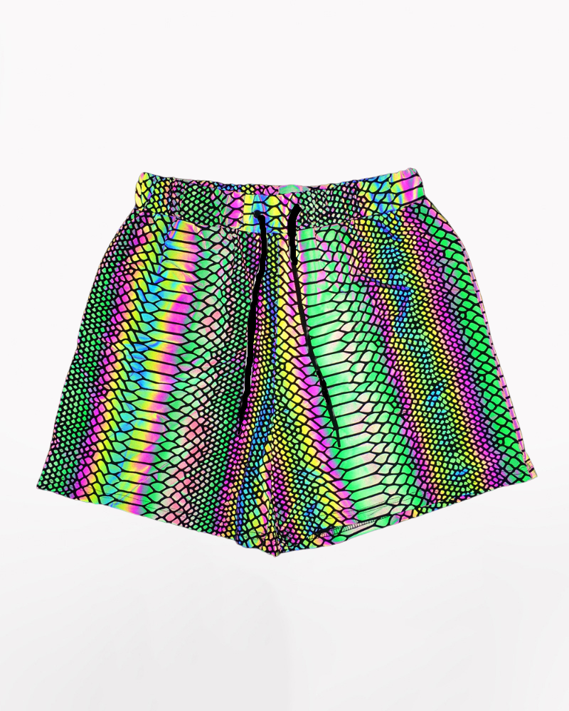 Colorful Reflective Mens Running Shorts