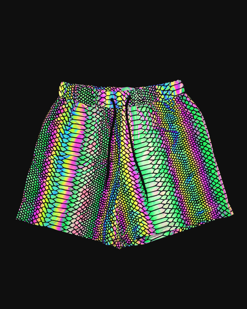 Colorful Reflective Mens Running Shorts