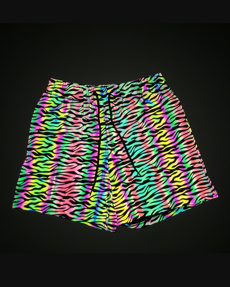 Colorful Reflective Mens Running Shorts