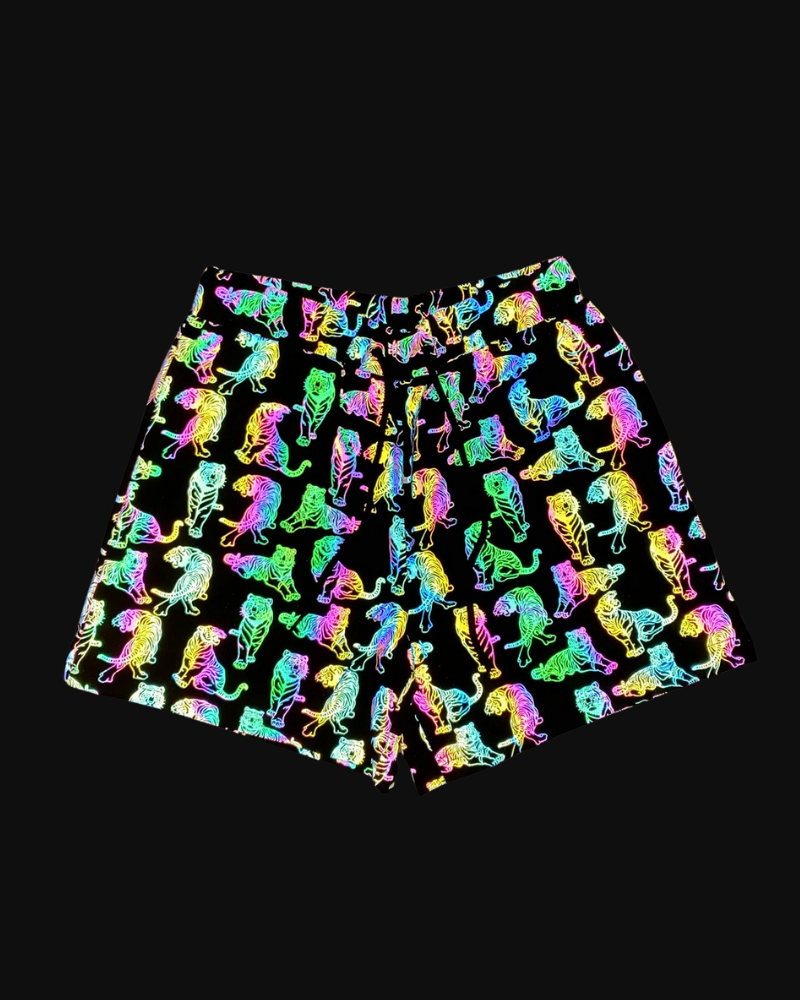Colorful Reflective Mens Running Shorts