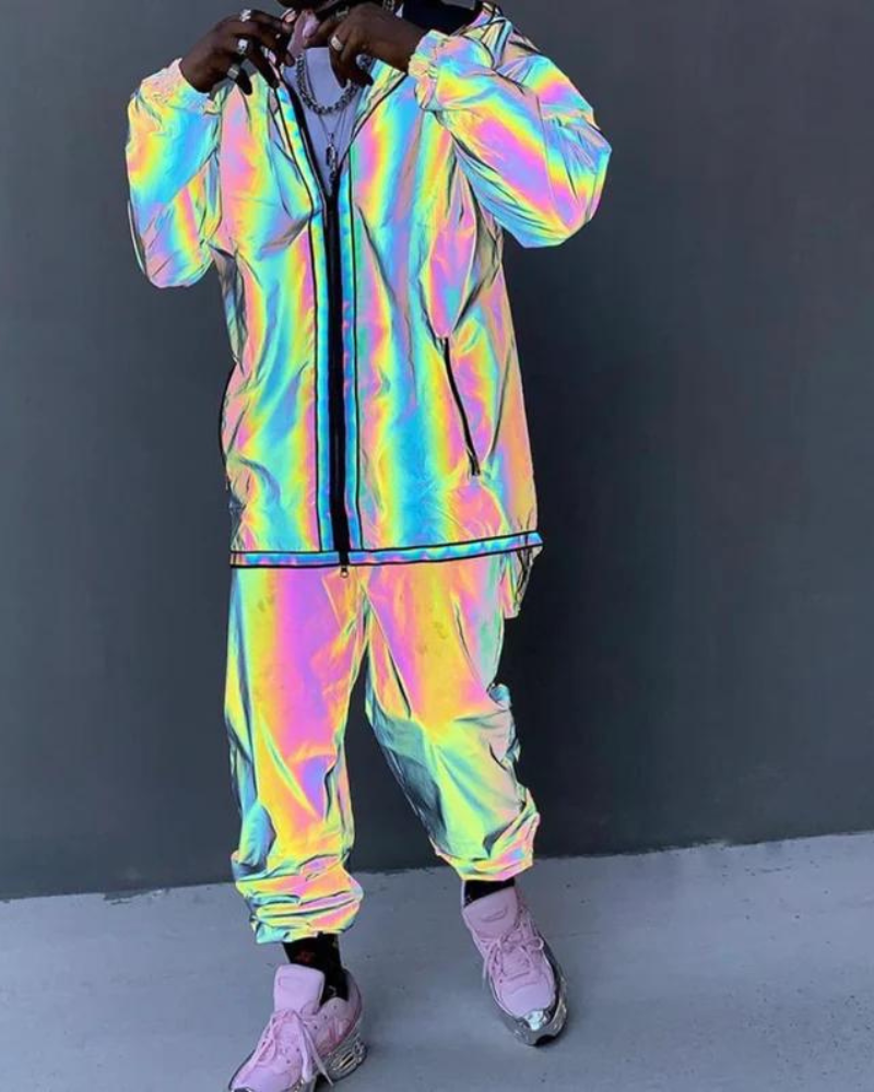 Colorful Reflective Hooded Jacket