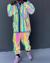 Colorful Reflective Hooded Jacket