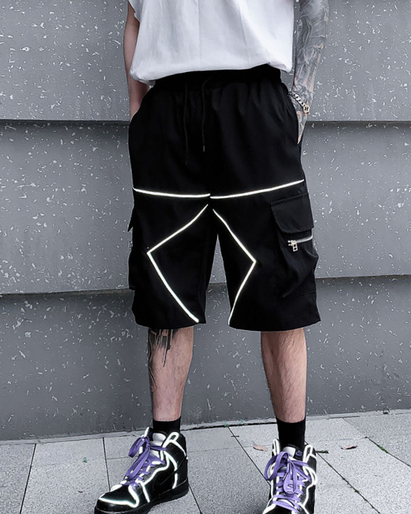 Streetwear Combat Reflective Cargo Shorts