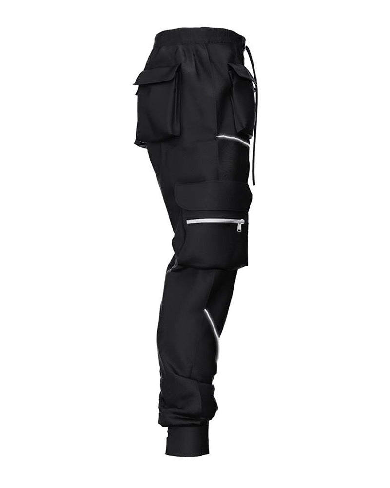 Combat Reflective Black Cargo Pants