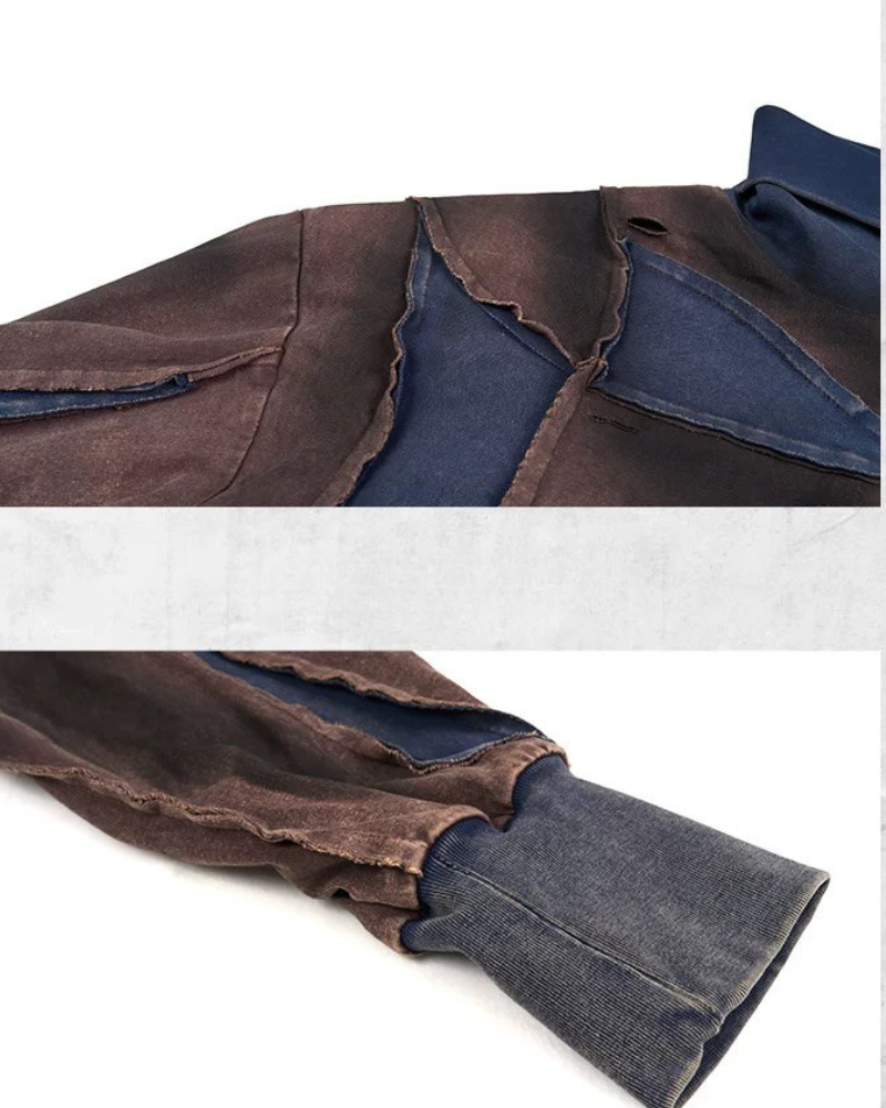 Structured Distressed Heavy Sweatshirt&Vest&Shorts（Sold Separately)