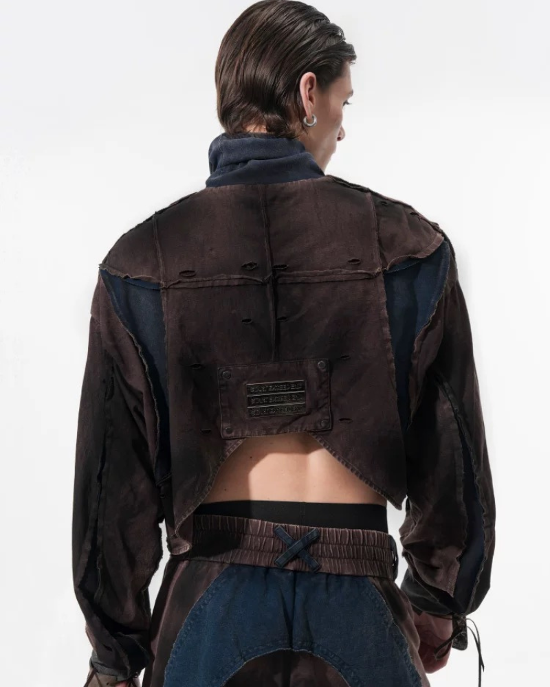 Structured Distressed Heavy Sweatshirt&Vest&Shorts（Sold Separately)