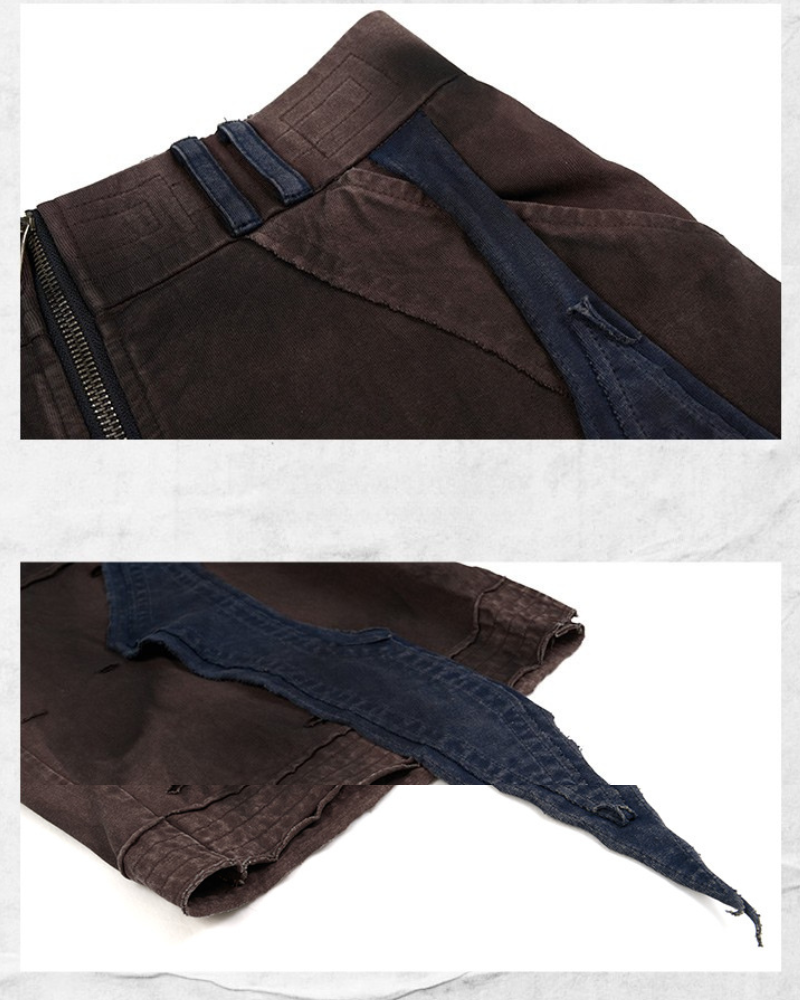 Structured Distressed Heavy Sweatshirt&Vest&Shorts（Sold Separately)