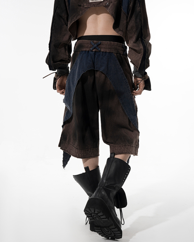 Structured Distressed Heavy Sweatshirt&Vest&Shorts（Sold Separately)