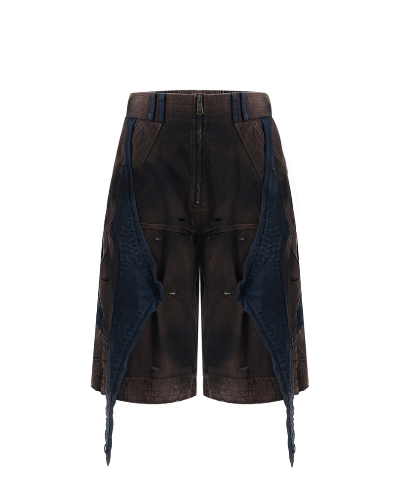 Structured Distressed Heavy Sweatshirt&Vest&Shorts（Sold Separately)