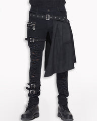 Detachable Skirt Panels Punk Pants