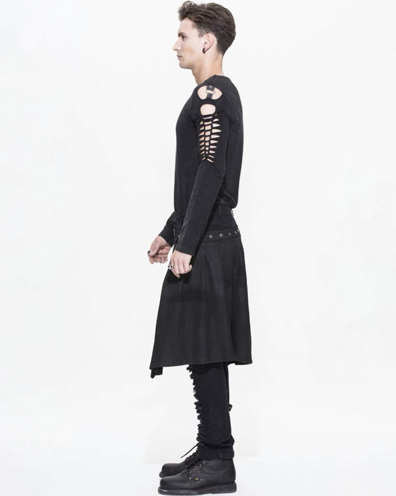 Detachable Skirt Panels Punk Pants