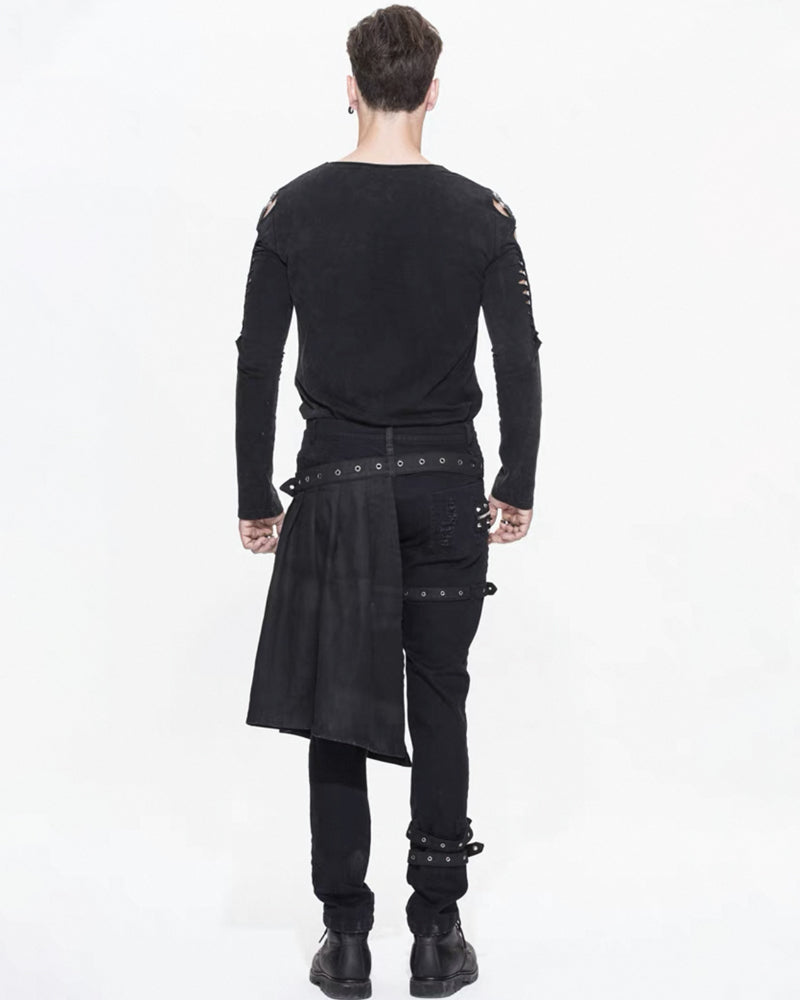 Detachable Skirt Panels Punk Pants