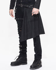 Detachable Skirt Panels Punk Pants