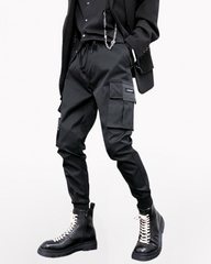 Black Cargo Jogger Pants