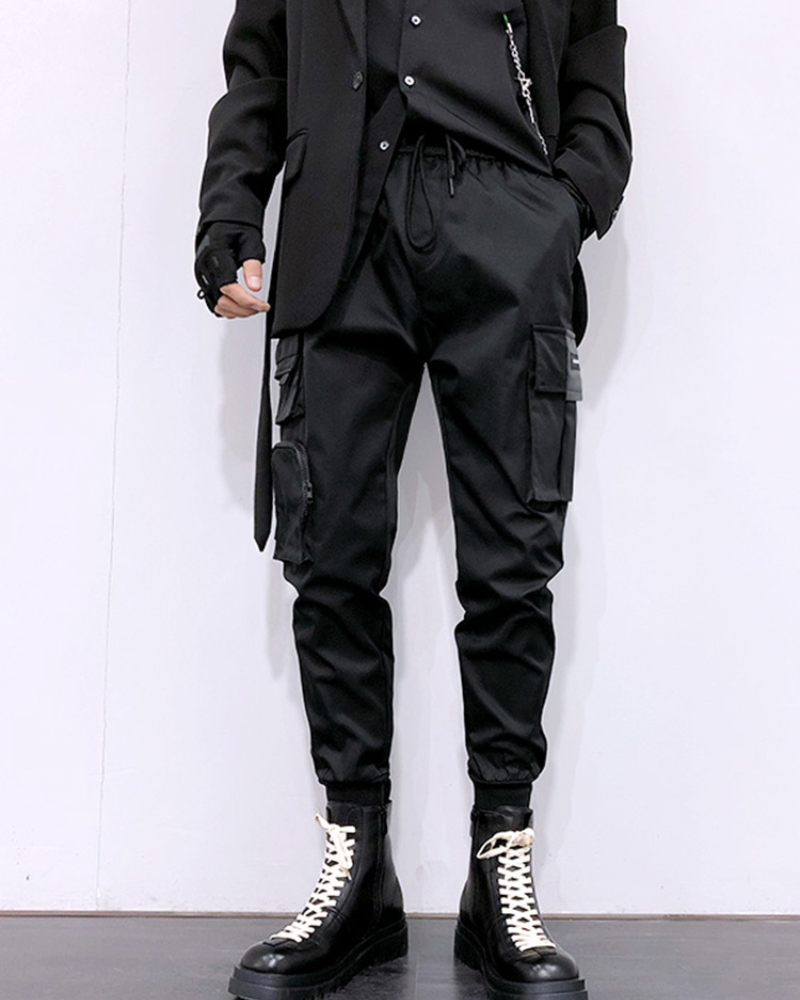 Black Cargo Jogger Pants