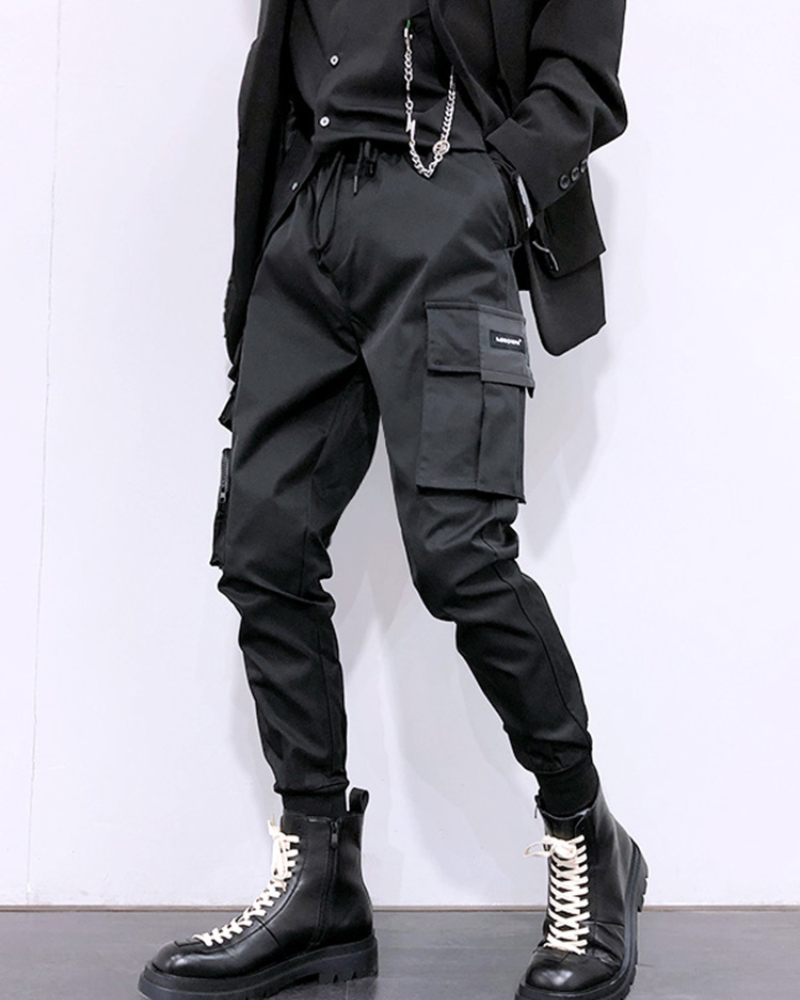 Black Cargo Jogger Pants