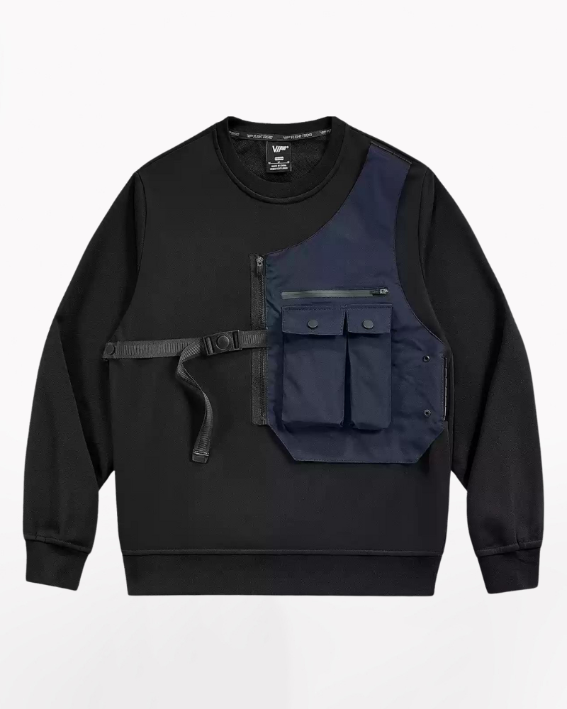 Fake Two Piece Crewneck Tactical Sweatshirt
