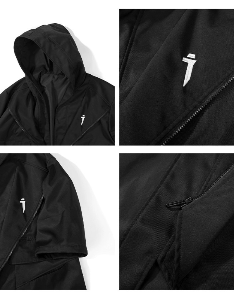 Fake Two-piece Mid-sleeve Unisex Coat