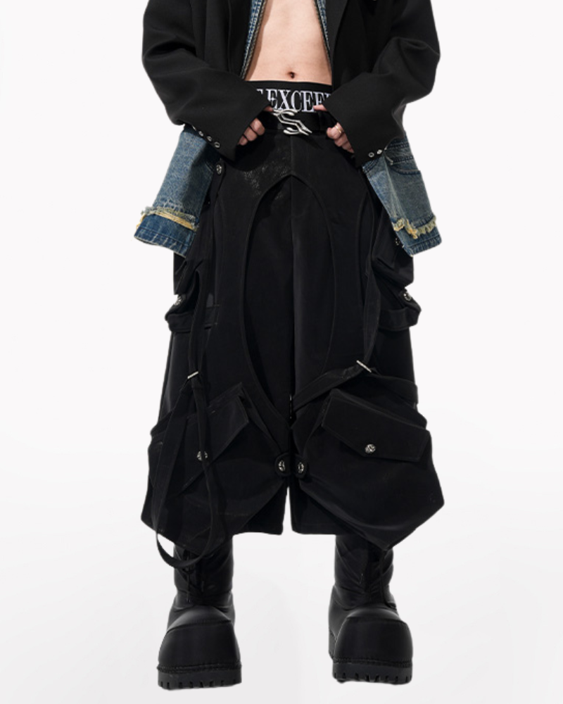 Heavy Deconstructed Y2K Cropped Pants