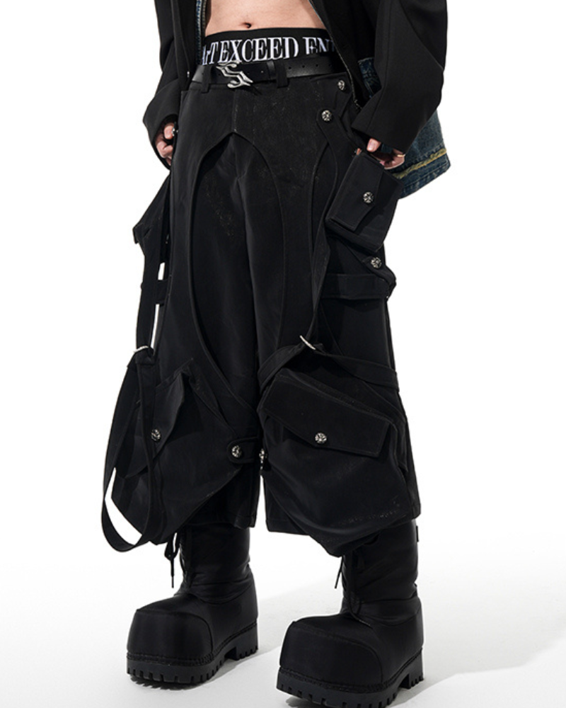 Heavy Deconstructed Y2K Cropped Pants