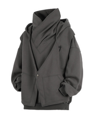 Heavy Turtleneck Fake Two-Piece Hoodie