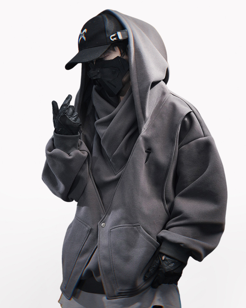 Heavy Turtleneck Fake Two-Piece Hoodie