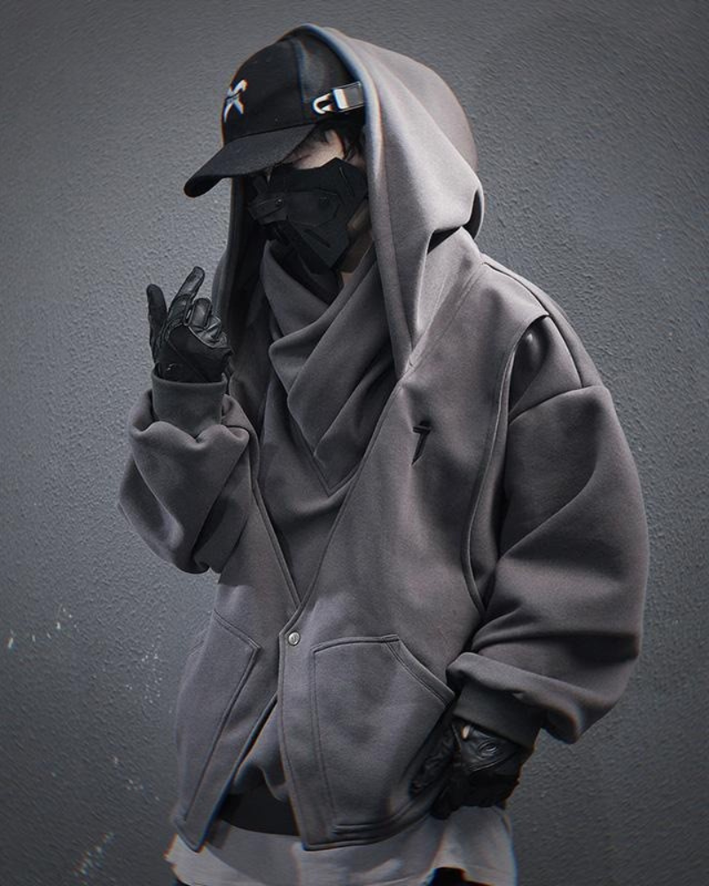 Heavy Turtleneck Fake Two-Piece Hoodie