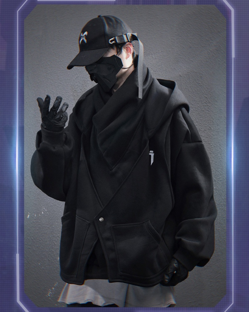 Heavy Turtleneck Fake Two-Piece Hoodie