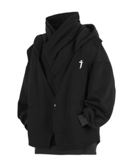 Heavy Turtleneck Fake Two-Piece Hoodie