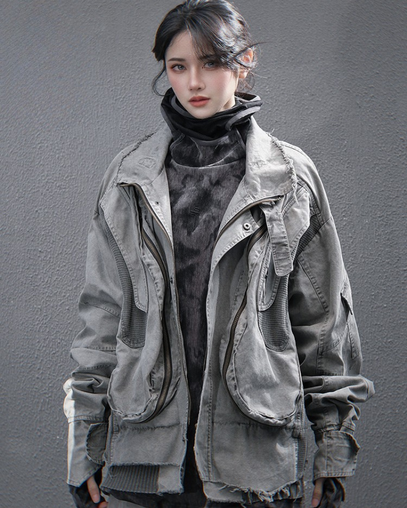 Heavy Washed Unisex Paratrooper Flight Jacket