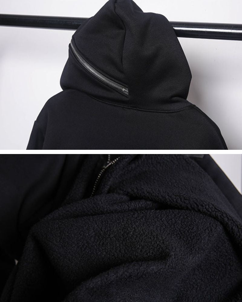Irregular Double Zip Hoodie