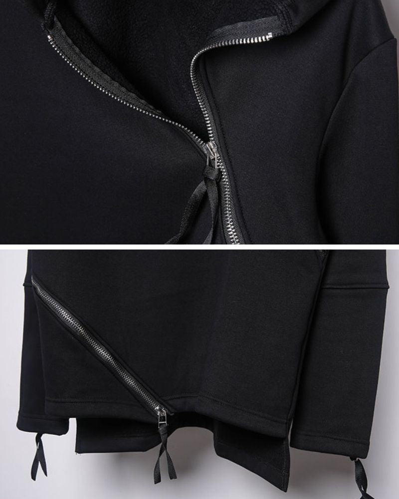 Irregular Double Zip Hoodie