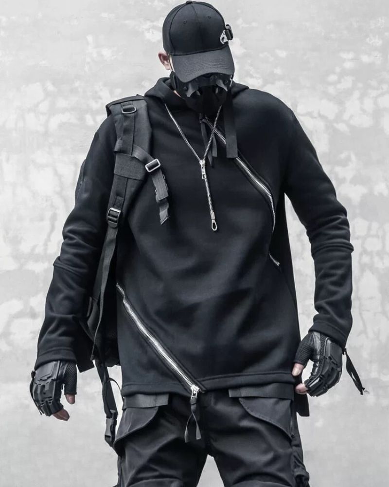 Irregular Double Zip Hoodie