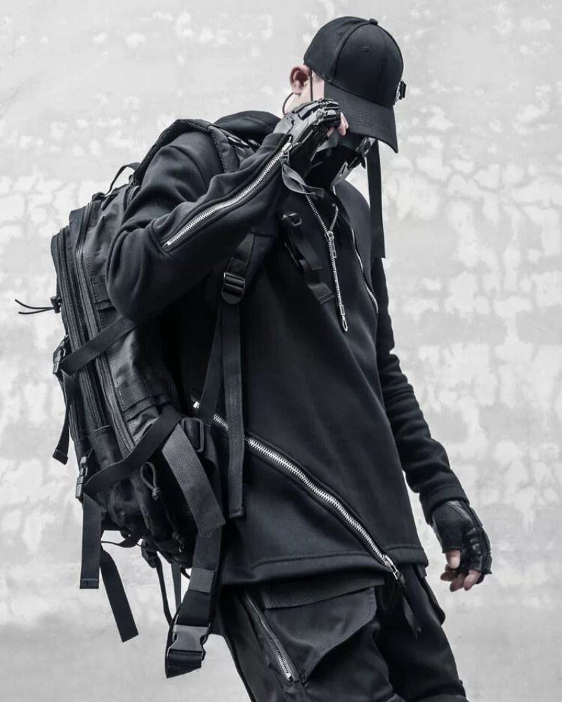 Irregular Double Zip Hoodie