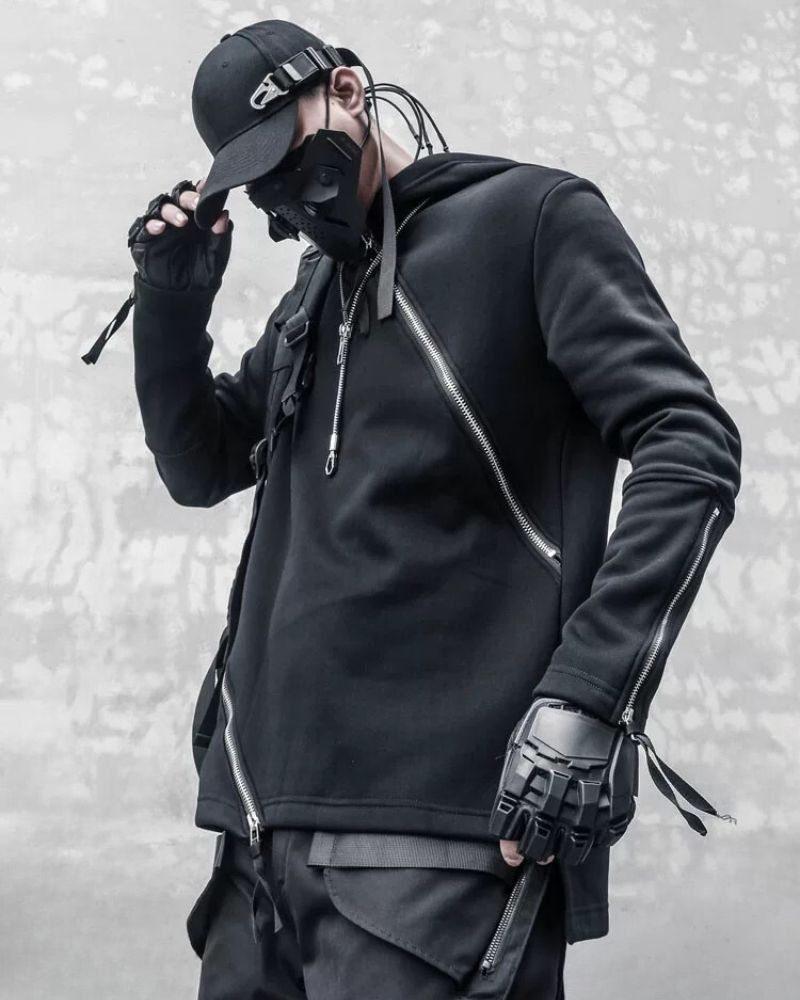 Irregular Double Zip Hoodie
