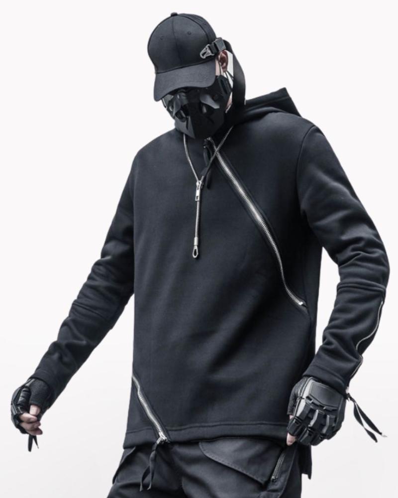 Irregular Double Zip Hoodie