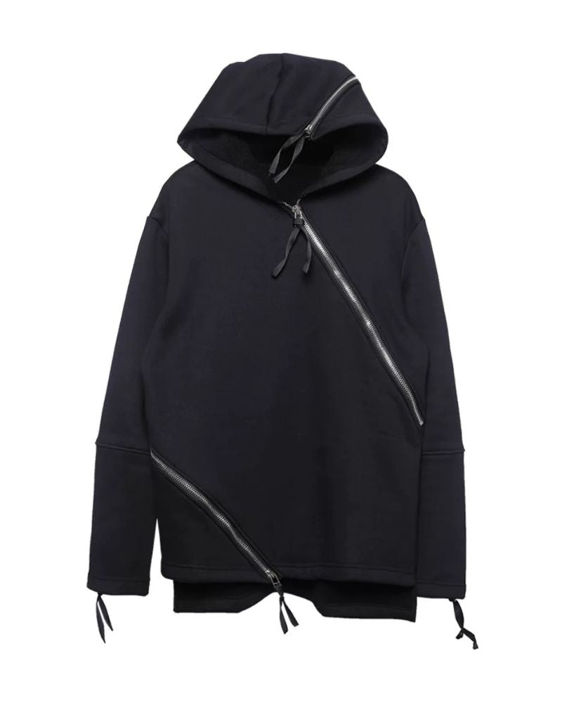 Irregular Double Zip Hoodie