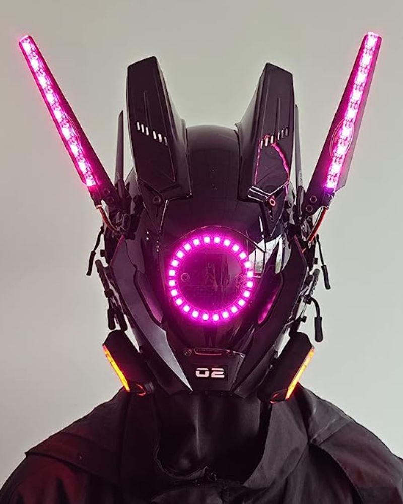 LED Cyberpunk Helmet Mask